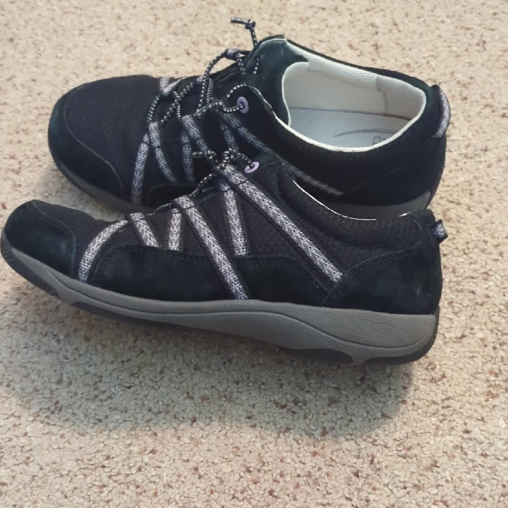 Size 37 Dansko Black and White Athletic Shoes HIKING SLIP ONS Gorp core